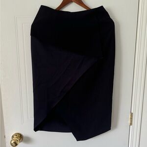 Ted Baker Navy blue skirt biscrepe with front drape